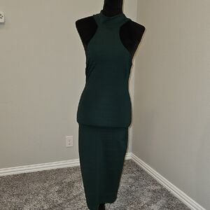 Windsor Forest Green Textured Fabric Dress